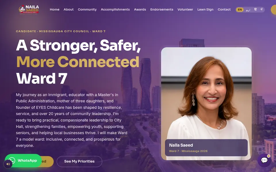 Screenshot of Naila Saeed Campaign