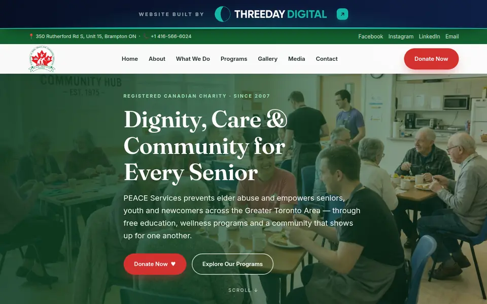 Screenshot of Peace Services