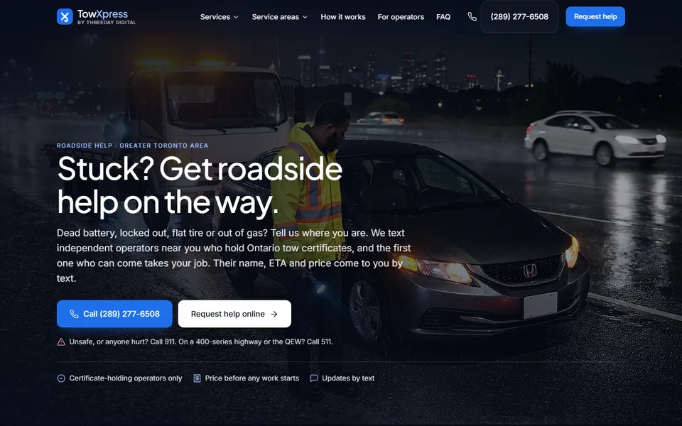 Screenshot of TowXpress